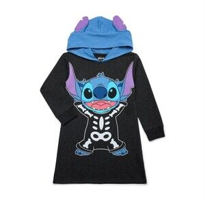 Disney Lilo & Stitch Shirt Dress Halloween Costume Hoodie Girls Size XS 4/5 NWT